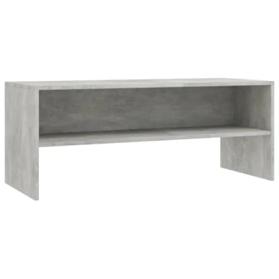 Imagen de vidaXL Mueble TV Estante Mesa Baja Televisión Aparador Televisor Módulo Simple Compartimento Salón Cuarto Comedor Contrachapada Color Gris Cemento