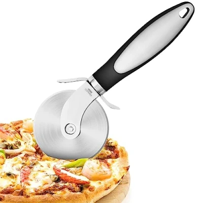 Imagen de Cortapizzas, Pizza Cutter con Acero Inoxidable, Cortador De Pizza, Corta Profesional, Fácil Limpiar, para Pastel y Pan