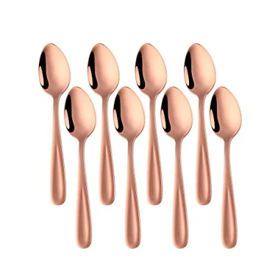 Imagen de BISDARUN Juego de 8 cucharillas café acero inoxidable, cucharas pequeñas para expreso y postre, 13,5 cm