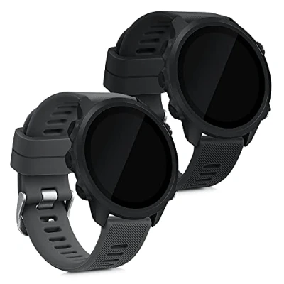 Imagen de kwmobile Pulsera Compatible con Garmin Forerunner 55 Correa 2X Correas de Silicona Flexible Tamaño Ajustable