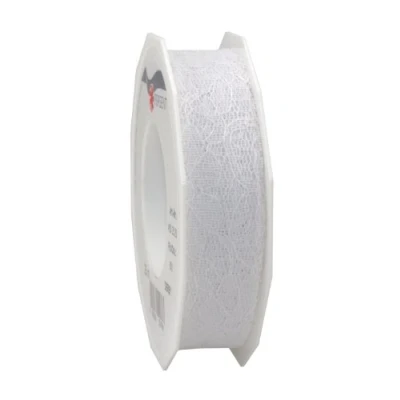 Imagen de C.E. Pattberg Derby Decorativa de Color Blanco, 27 m Encaje, 2,5 cm Ancho, Accesorios Manualidades, Cinta decoración para Envolver Regalos, 25mm 25m, 25