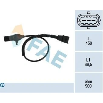 Imagen de FAE 79333 Sensor de Cigueñal 3 inductivo con junta HYUNDAI: i30 I Hatchback, Sonata V, Tucson, KIA: Sportage II, CARENS 3, cee‘d Familiar