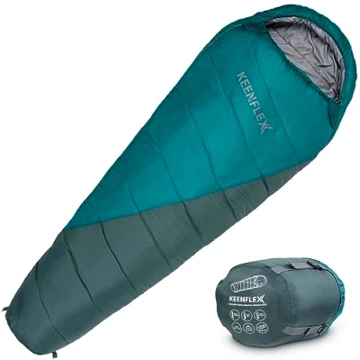 Imagen de KEENFLEX Saco de Dormir Tipo Momia 3 4 Estaciones (Blue +3.3 C)