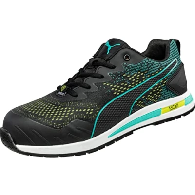 Imagen de Puma Safety Vivid GH Low Zapatos de trabajo reciclados S1P ESD HRO SRC con puntera fibra vidrio antideslizante, sin metal, vegano, unisex, Combinado en negro., 38 EU