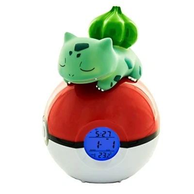 Imagen de Teknofun Pokémon Despertador Digital con difusor de luz, Color Verde, Rojo y Blanco