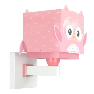 Imagen de Dalber Lámpara Aplique De Pared Infantil Little Pink Owl Búho Rosa