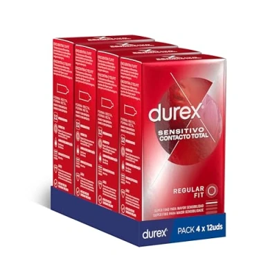 Imagen de Durex Preservativos Sensitivo Contacto Total, Ultra Fino, Lubricado, 48 condones