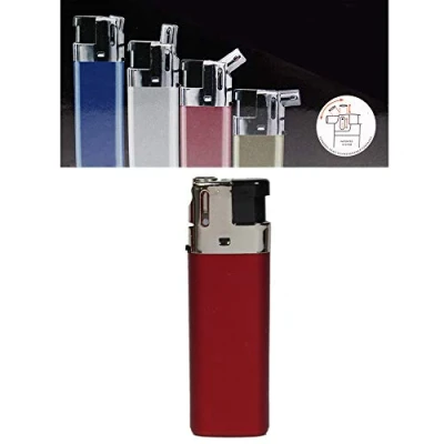 Imagen de Mechero modelo Sidekick Metallic Color como un encendedor normal o de pipa, 3 compartimentos ajustables 0, 45 y 90 grados (rojo intenso 1 encendedor)