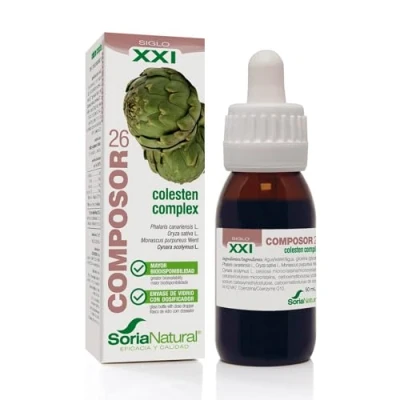 Imagen de Soria Natural Composor 26 Colestén Complex Con Extractos de Alpiste, Alcachofera y Levadura Roja Arroz Ayuda a Normalizar los Niveles Colesterol Salud cardiovascular 50ml