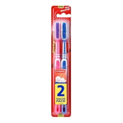 Imagen de 12 cepillos de dientes Colgate, doble acción, tamaño mediano, 18 cm