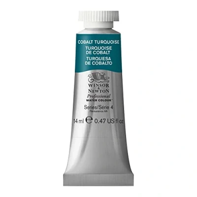 Imagen de Winsor &amp; Newton Acuarela Profesional Pintura De Acuarela, Alta Luminosidad, Resistente a la Luz, Calidad Archivo, Tubo 14 ML, Color Turquesa Cobalto