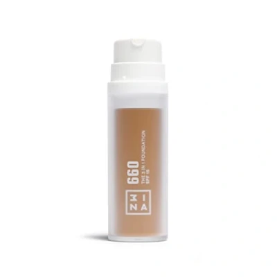 Imagen de 3INA MAKEUP The 3 in 1 Foundation 660 Base de Maquillaje Bronceado con Subtono Amarillo en Primer y Corrector SPF 15 Vitamina C Vegan Cruelty Free