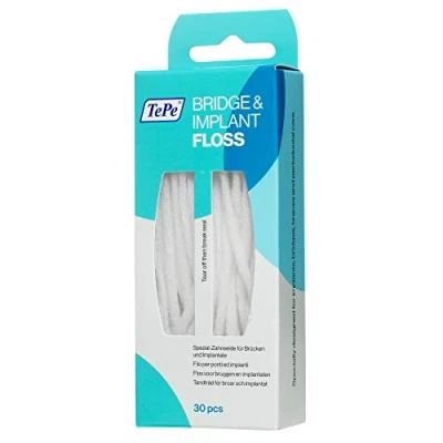 Imagen de TePe cabeza del cepillo interdental Bridge y Implant Floss Pack de 30 mecha
