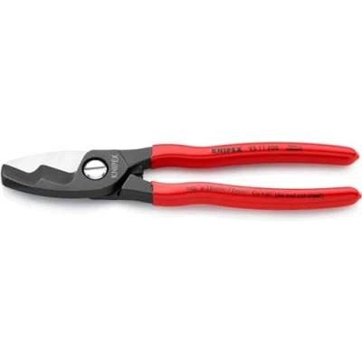 Imagen de Knipex Tijeras cortacables con filo de corte doble bruñido, recubiertos plástico 200 mm 95 11