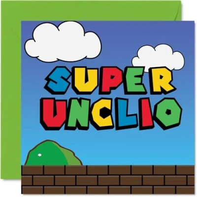 Imagen de tarjetas de cumpleaños para tío, Super Unclio, divertida tarjeta feliz tío sobrino, sobrina, regalos cumpleaños, 145 mm x mm, felicitación broma