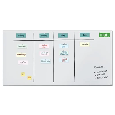 Imagen de SIGEL GL525 Pizarra de cristal megnética di vetro / whiteboard, 200 x 100 cm, apenas aparecen reflejos, blanco mate Artverum