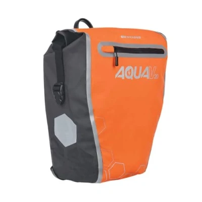 Imagen de Oxford Alforja 20 l, Resistente al Agua. Bolsa de Maletero para Asiento Trasero Bicicleta, Ciclismo, Viajes, equitación Aqua V20 Single, Unisex Adulto, Naranja/Negro/Plata, litros