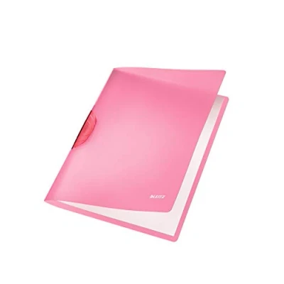 Imagen de LEITZ 41760125 Dossiers RAINBOW PP rígido clip plástico negro DIN A4 capacidad 30 hojas color rojo