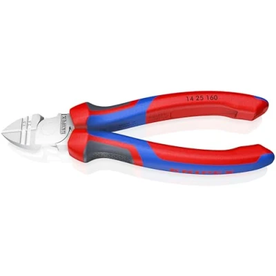 Imagen de Knipex Alicates de corte diagonal con función pelacables cromado, fundas multicomponentes 160 mm 14 25