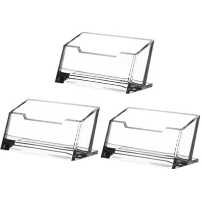 Imagen de Soportes para Tarjetas de Vista,3 Pack Transparente Organizador Plástico Acrílico Tarjeta Visita Soporte Portatarjetas colección oficina 103 * 43MM