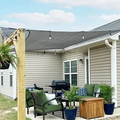 Imagen de SUNNY GUARD Toldo Vela de Sombra Rectangular 2x3m HDPE Transpirable protección UV para Patio,Jardín, Exteriores, Terraza, Color Gris Antracita