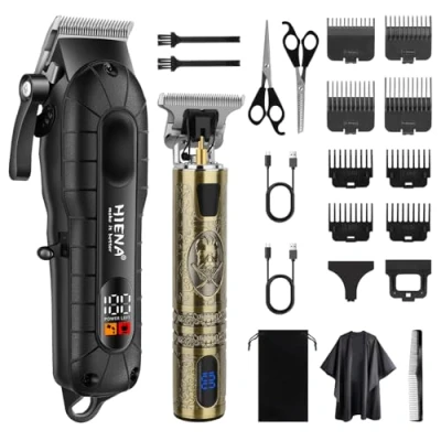 Imagen de HIENA PRO Maquina De Cortar Pelo Cortapelos Hombre Profesional Recortadora Barba Hombre, Kit Barbero Con Pantalla LED Inteligente