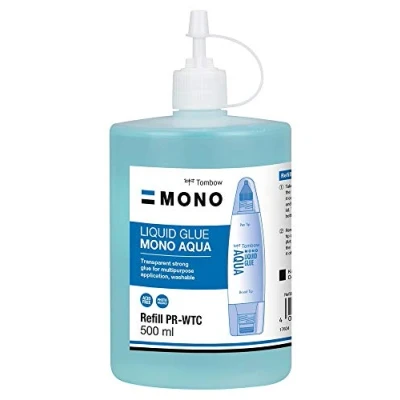 Imagen de Tombow MONO AQUA Pegamento Liquido Transparente para Manualidades Recarga Compatible con PT WTC Cantidad 500 ml