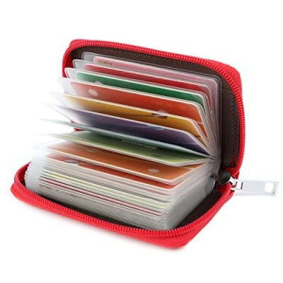 Imagen de GERIINEER Tarjeteros para Tarjetas de Credito 26 Ranuras (Rojo)