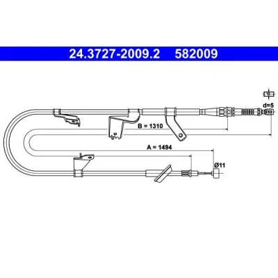 Imagen de ATE 24.3727 2009.2 Cable de Freno Mano 1494 SUZUKI: SWIFT 3
