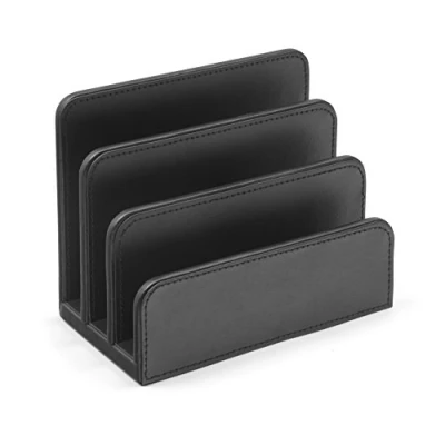 Imagen de Osco Soporte para cartas de piel sintética, color negro