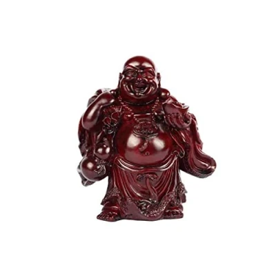 Imagen de lachineuse Estatuilla de Buda Rieur Traditional Estatua 18 cm Decoración Feng Shui Objeto Deco Zen Chino para Sala Estar, Oficina Idea Regalo China Asia