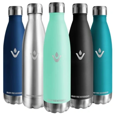 Imagen de Vikaster Garrafa termica, 750ml Botella agua acero inoxidable, Mantener 12H Caliente/24 Frío, Termo Sin BPA, termica Niños, Adultos, Deporte, Oficina, Exteriores