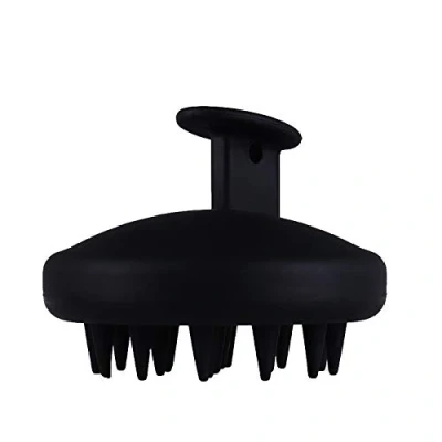 Imagen de Cepillo de masaje del cuero cabelludo silicona para exfoliar y estimular el crecimiento cabello reduce la caspa Premium Scalp Massage Brush（Black）