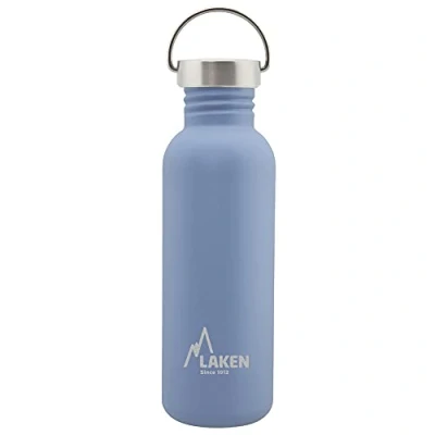 Imagen de Laken Botella de Agua Acero Inoxidable (0,75L Azul) con Tapón Vintage Reutilizable y Sostenible para Niños Adultos: Ideal Deporte, Escuela, Café