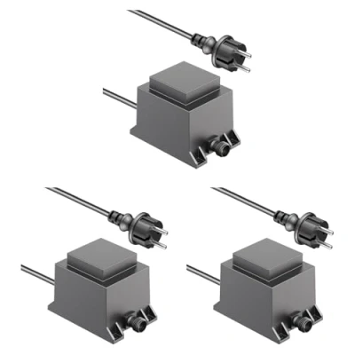 Imagen de ledscom.de 3 piezas 40W LED transformador fuente de alimentación/transformador para sistema enchufe NEMO, enchufe, 12V AC, negro, IP68