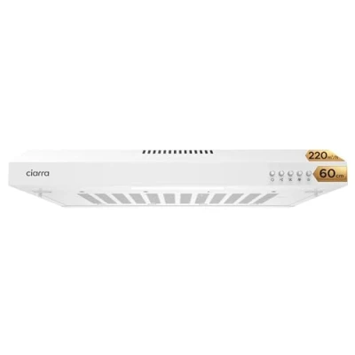 Imagen de CIARRA CAW6903A Campanas Extractoras Cocina 60cm 220m3/h 75W 3 Velocidades de Extracción Luz LED Extractor Blanco