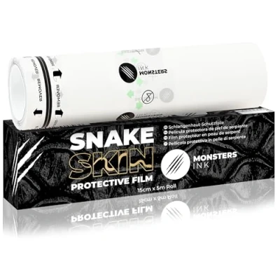 Imagen de Monsters Ink Snake Skin Film de Protección Transparente y Transpirable Para Piel Tatuada, Parches Tatuajes Curar (15cm x 5m Roll)