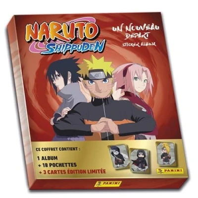 Imagen de Panini Naruto Shippuden 2 Caja de 1 álbum + 18 fundas 3 cartas edición limitada 004628MCOUAFC