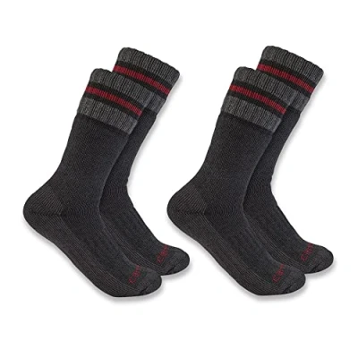 Imagen de Carhartt Calcetín alto, en mezcla resistente de lana y tejido sintético (2 pares) Para Hombre, Negro, XL