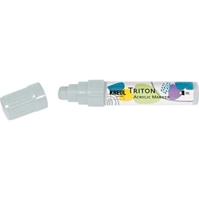 Imagen de KREUL Triton 17929 Acrylic Marker XXL, Silver, Line Width Approx. 15 mm, Water Based, Semi Gloss Drying, Paint Pen for Designing Paper, Wood, Stone and Much More