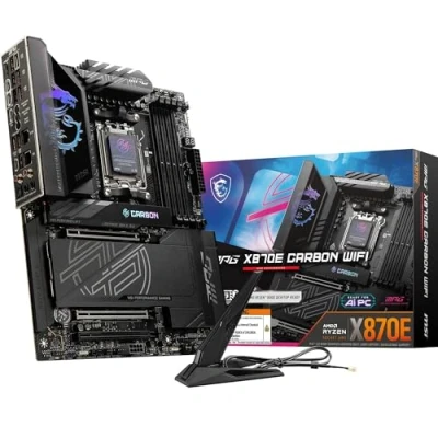 Imagen de MSI MPG X870E Carbon WiFi Placa Base, ATX Soporta procesadores AMD Ryzen 9000/8000 / 7000, AM5 110A SPS VRM, DDR5 Memory Boost 8400+MT/s (OC), PCIe 5.0 x16 &amp; 4.0 x16, M.2 Gen5, Wi Fi 7, 5G LAN