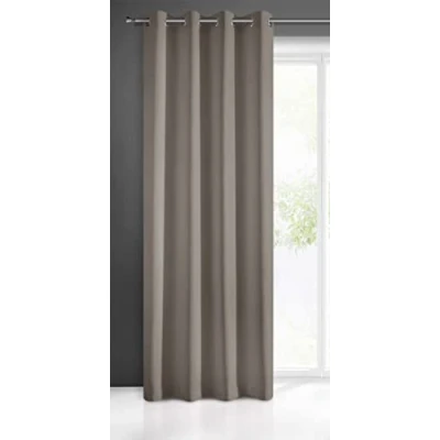 Imagen de Eurofirany Rita Cortina Lisa y Simple 8 Ojales, Moderna, Dormitorio, salón, habitación Infantil, 1 Pieza, poliéster, marrón Claro, H250 x B140 cm (1er Pack)