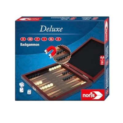 Imagen de Noris 606108004 Juego de viaje backgammon a partir 8 años con figuras magnéticas en caja madera, 16 x cm