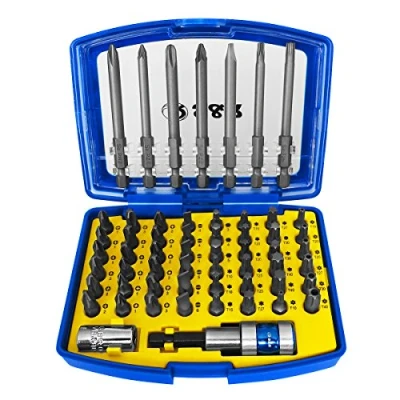 Imagen de S&amp;R Juego Puntas Atornillador Manual y Electrico Caja de 57 Bits Con Punta Larga Torx. Adaptador Magnético