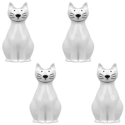 Imagen de Humidificador de 4 piezas cerámica, diseño gato, color blanco, para fijación en radiador, difusor a1675