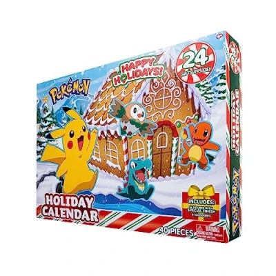 Imagen de Bizak Pokemon Calendario Adviento Especial, Incluye 16 Figuras y 8 Accesorios para Decorar Montar (63223066)