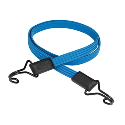 Imagen de Master Lock 3227EURDAT Cuerdas elásticas Planas con Ganchos de Doble Alambre, óptimo para Sujetar Cargas Pequeñas, Camping, Mudanzas, Azul, 120 cm