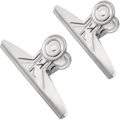 Imagen de Coideal Clips extra grandes de acero inoxidable, 2 unidades 20 cm, color plateado, para carpeta papel, tablero dibujo, oficina en casa
