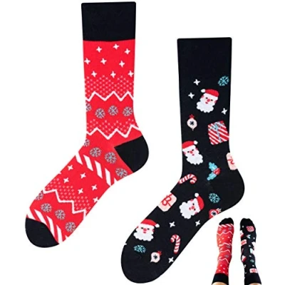 Imagen de TODO Colours Divertidos Calcetines con diseño Multicolor, colorido, loco para la alegría de vivir, Navidad, 47 50