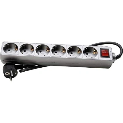 Imagen de Kopp 120943005 Regleta con 6 enchufes (interruptor iluminado), color titanio